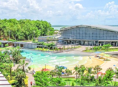 Coastal Elegance Sunset Pool Balcony Dining