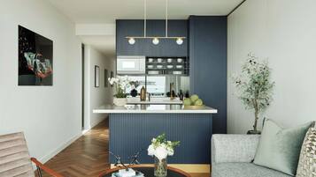 1 Bedroom Trackside Residence - King | Living area | 24-inch Smart TV with digital channels