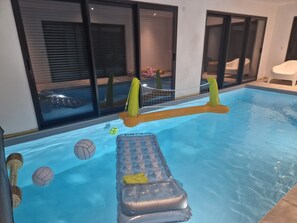Indoor pool, a heated pool