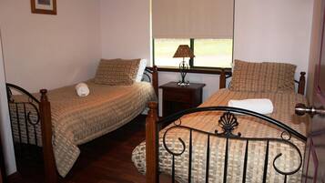 3 bedrooms, iron/ironing board, travel cot, bed sheets