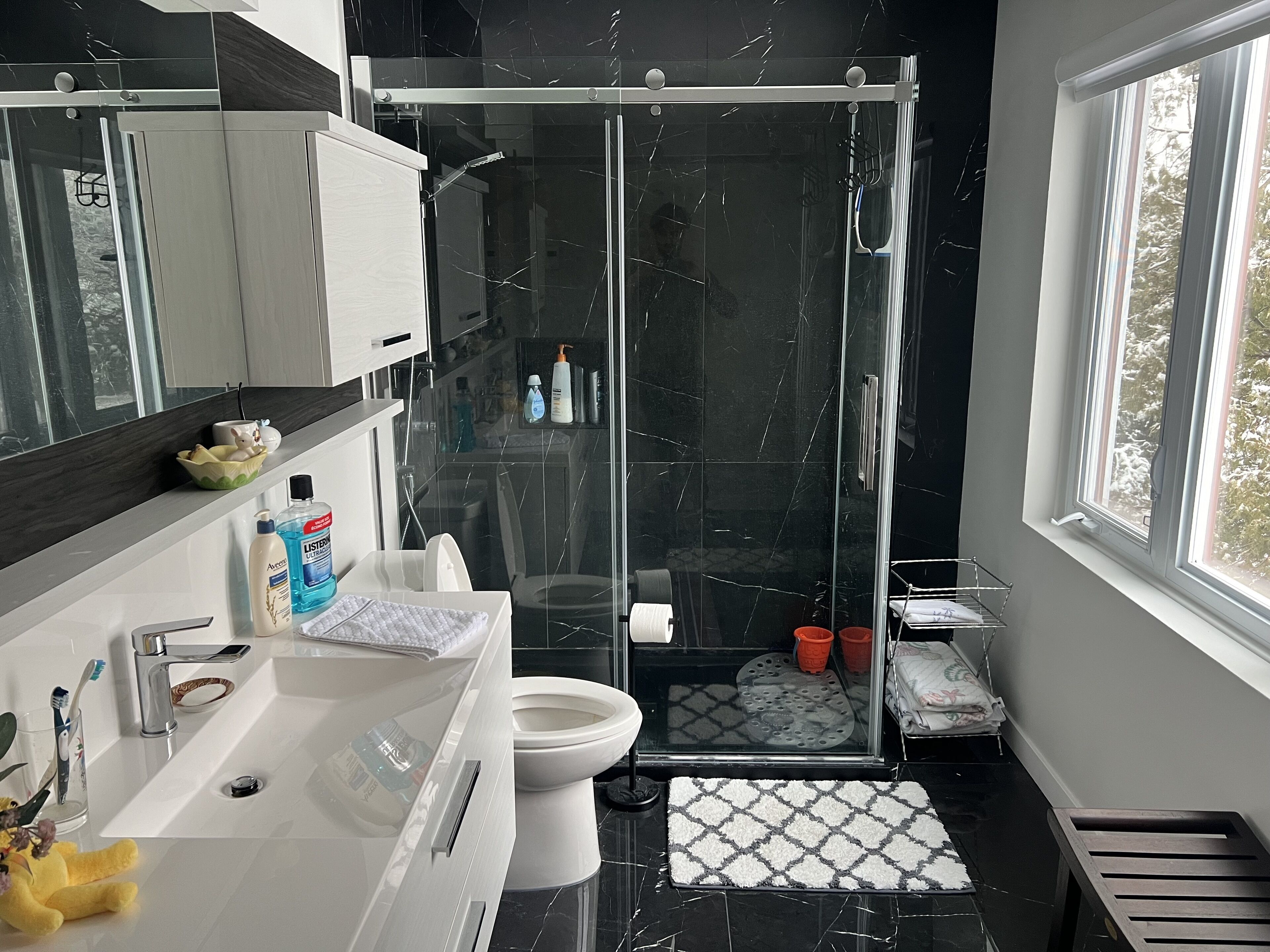 Towels, soap, toilet paper