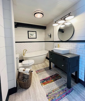 Hair dryer, towels