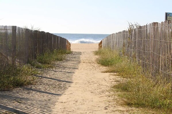Ubicación cercana a la playa y tumbonas
