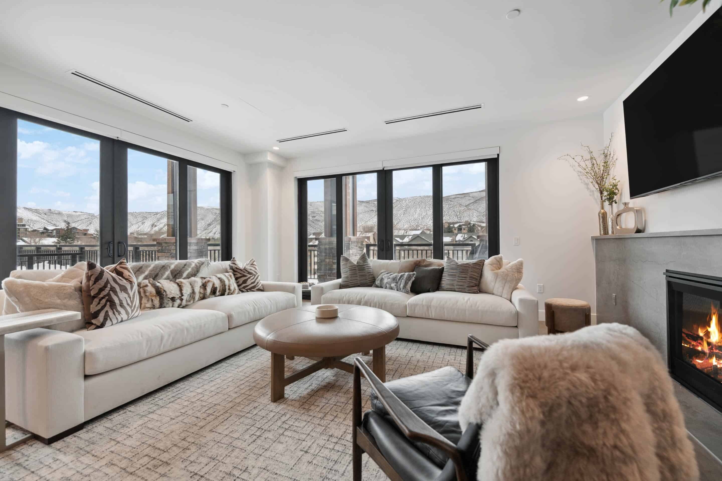 Superior Condo, 2 Bedrooms, Fireplace, Mountain View | Living area | Fireplace, heated floors