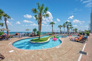Indoor pool, outdoor pool - Deluxe Ocean Front 1 bdrm, sleeps 8, pools, lazy river, hot tubs, tiki bar (Myrtle Beach)