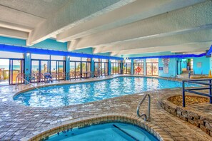Indoor pool, outdoor pool - Deluxe Ocean Front 1 bdrm, sleeps 8, pools, lazy river, hot tubs, tiki bar (Myrtle Beach)