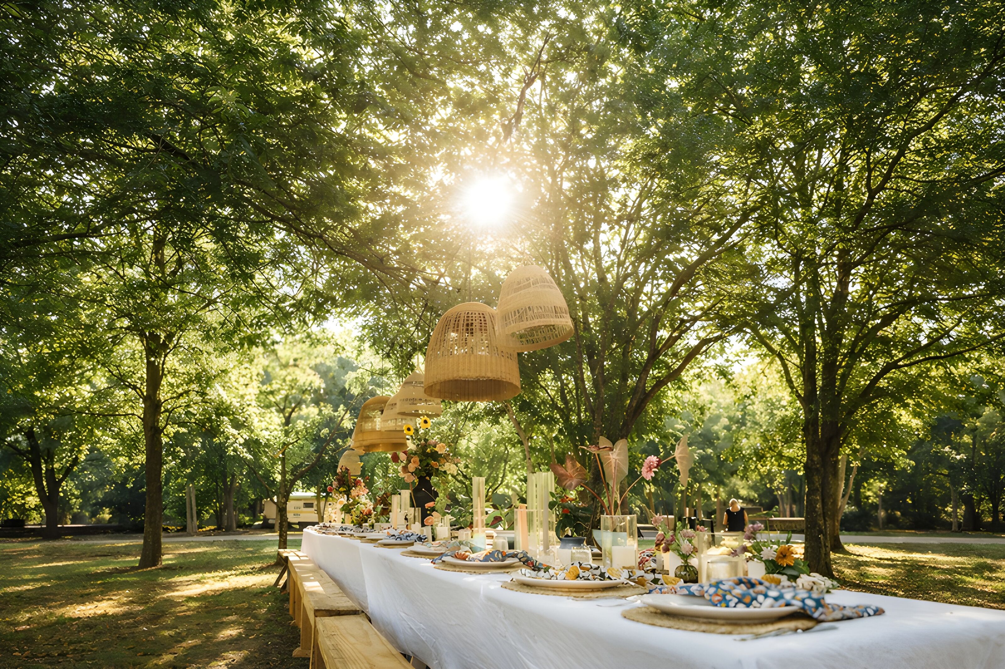 Outdoor wedding area
