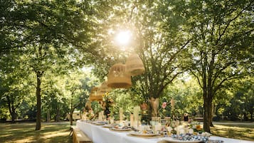 Outdoor wedding area