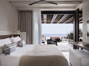 Elite Family Suite Private Pool | Egyptinpuuvillaiset lakanat, ylelliset vuodevaatteet