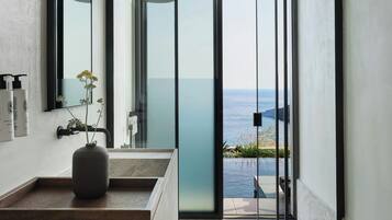 Premium Suite, 1 Bedroom, Sea View (Private Pool) | Bathroom | Shower, designer toiletries, hair dryer, slippers
