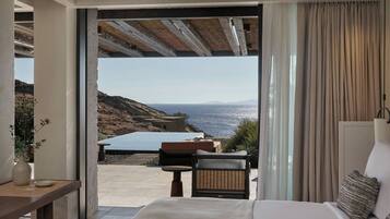 Elite Family Suite, 2 Bedrooms, Private Pool | Biancheria in cotone egiziano, biancheria da letto di alta qualità