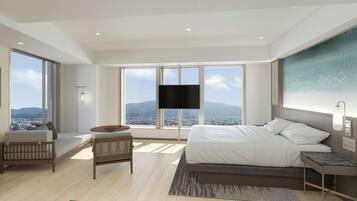 Deluxe Room, 1 King Bed, Mountain View, Corner | In-room safe, desk, free WiFi, bed sheets
