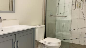 Hair dryer, towels, toilet paper