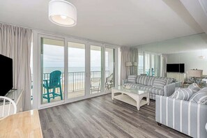 TV, offices - Sea Gate | Ocean Front 1BR Condo w/POOL (Ocean CIty)