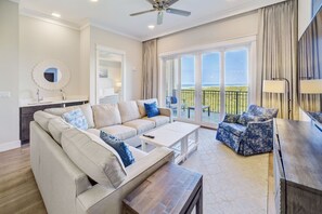 TV, offices - Lush Preserve + Gulf Views | Luxe 8-Guest Haven (Destin)