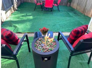 Terrace/patio - City Escape with King Bed, Arcade, Bagel Bar, & Firepit (Norcross)