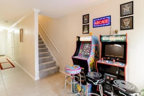 Games room - Family Retreat with Arcade, Firepit, Waffle Bar, & Grill (Norcross)