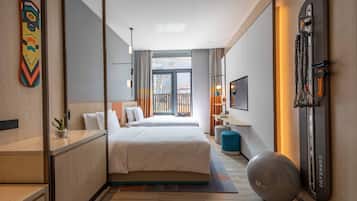 Standard Room, 2 Double Beds (Outdoor Living Area) | Free WiFi, bed sheets
