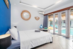 Eenvoudige villa | 3 slaapkamers, een kluis op de kamer, een laptopwerkplek, beddengoed