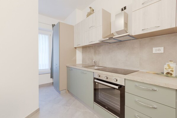 Fridge, oven, stovetop, dishwasher