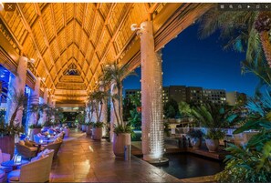 Outdoor dining - Cozy 2-bedroom resort with fitness room, WiFi in Nuevo Vallarta at Vidanta (Nuevo Vallarta)