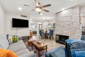 TV - Old Town 3BR Retreat | Ground Floor, Heated Pool, Pet Friendly & Gated! (Scottsdale)