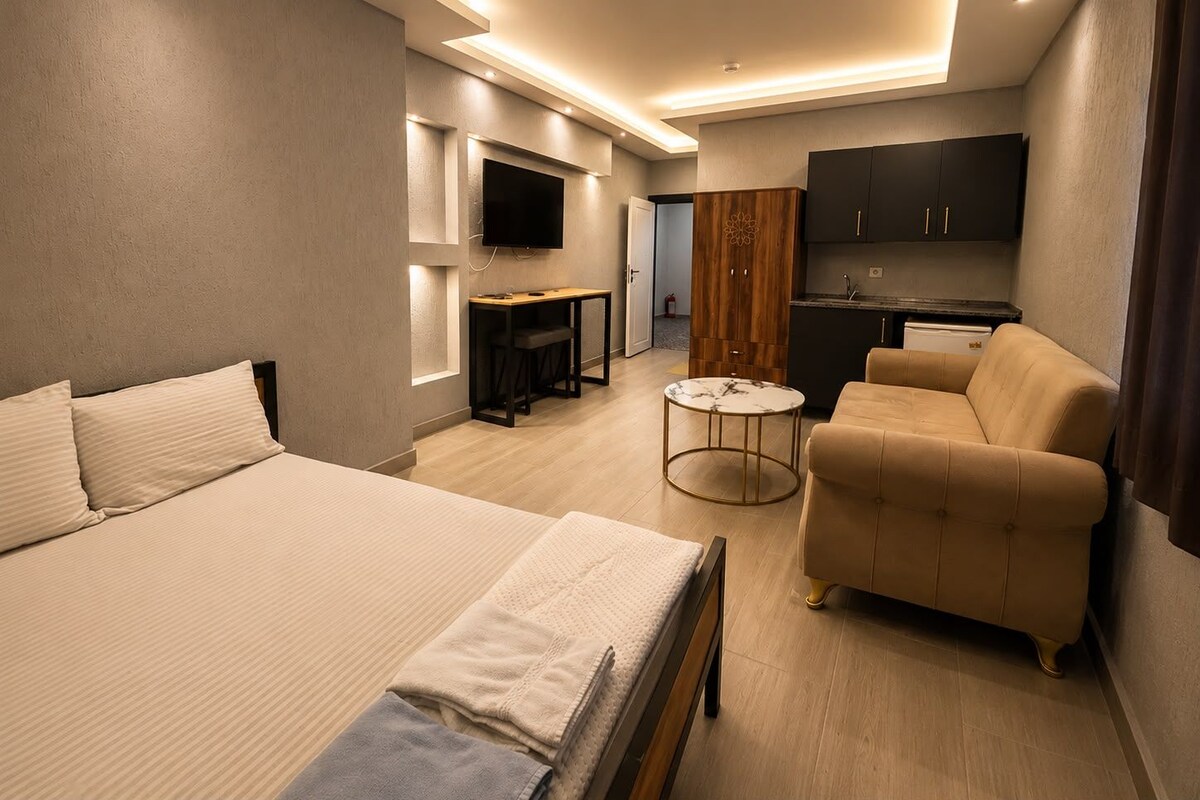 Room | Premium bedding, down comforters, Select Comfort beds, soundproofing
