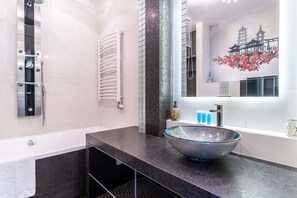 Hair dryer, towels