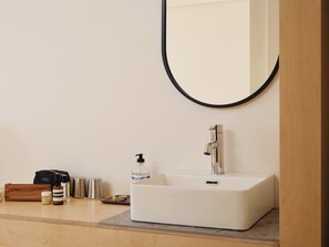 Shower, hair dryer, towels, soap - Mountain view family room (Bassin)