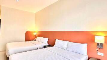 Desk, free WiFi, bed sheets
