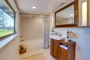 Hair dryer, towels