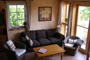 Télévision, cheminée, lecteur de DVD, chaîne hi-fi