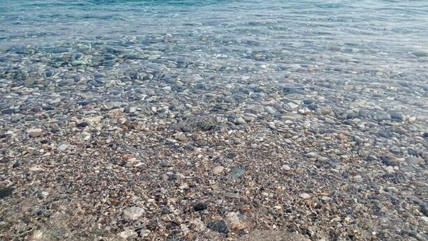 A pebbled beach with clear water and distant swimmers. - Casa Leto 5 (Letojanni)