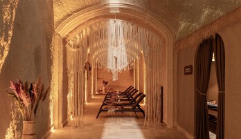 Un sauna, una bañera de hidromasaje, baño turco, baño turco/hammam