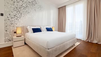 Lägenhet Deluxe | 1 sovrum, allergitestade sängkläder och minibar