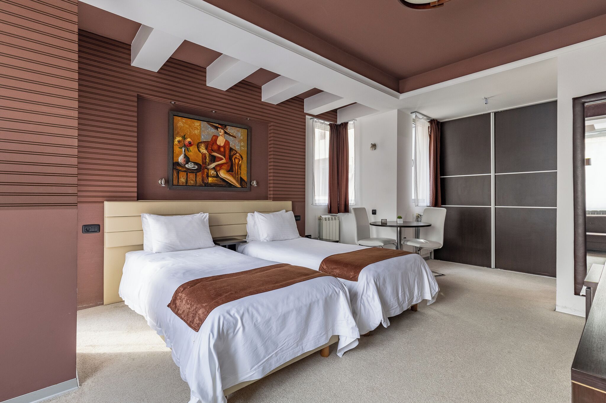 Premium bedding, down duvets, individually decorated