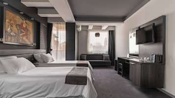 Premium bedding, down comforters, individually decorated