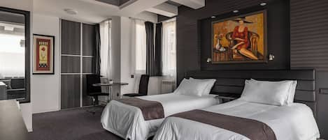 Premium bedding, down duvets, individually decorated