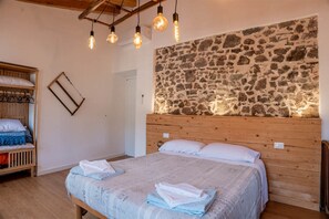 1 chambre, bureau, fer et planche à repasser, lit parapluie
