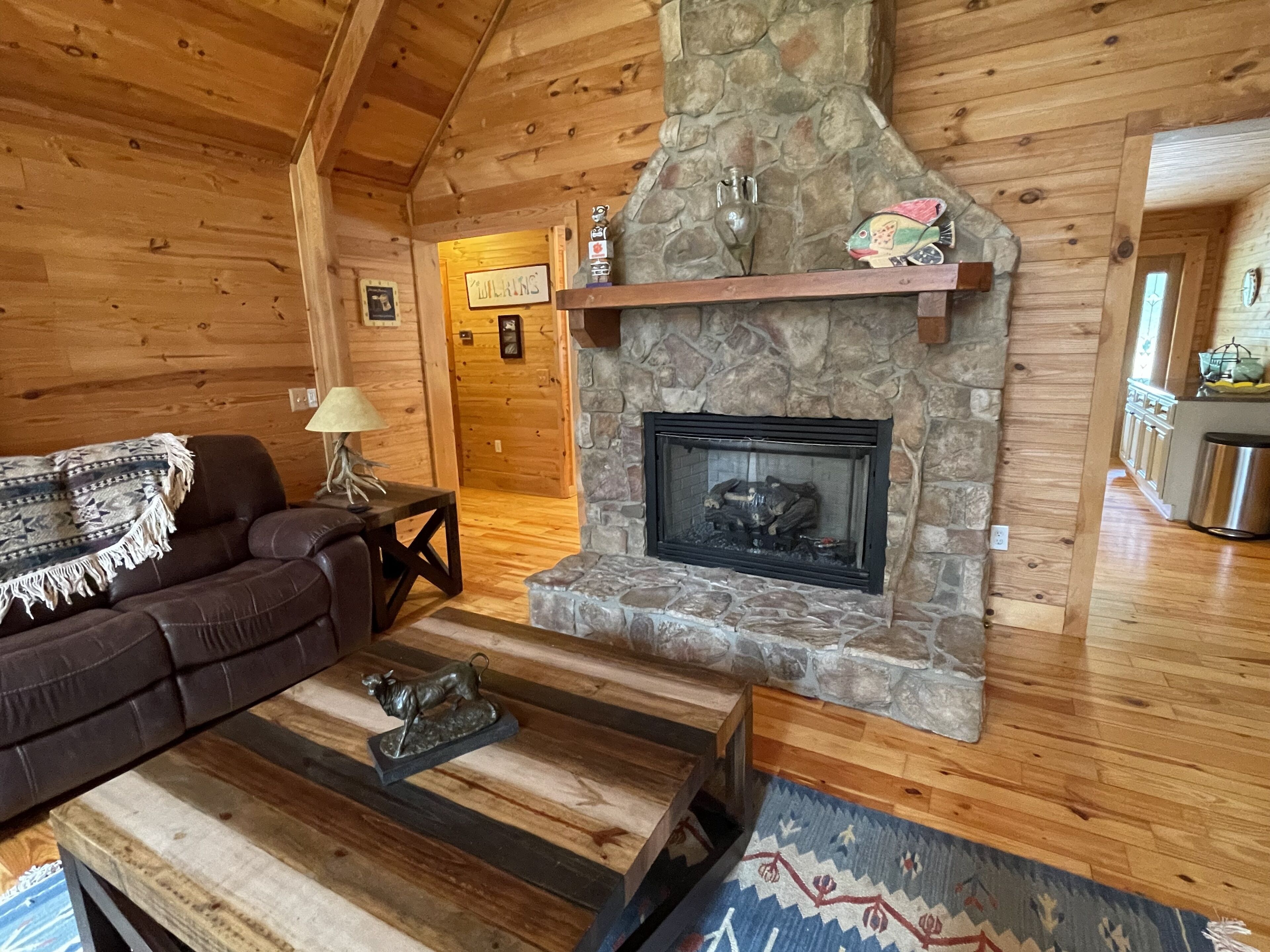 Smart TV, fireplace, DVD player, video library