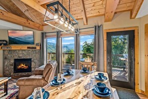 TV, fireplace, DVD player - Spacious 3BD Chalet w/ VIEWS! Hot Tub + Near TOWN (Gatlinburg)