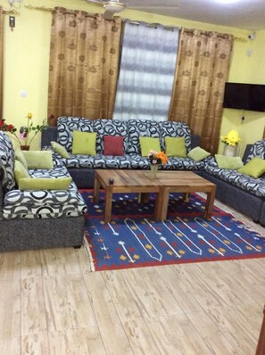 POOL FACING AAPARTMENT | Living area - Bob Apartments (Calodyne)