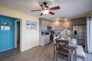 Fridge, microwave, oven, stovetop - Oceanfront Home with Views just Steps from the Sand at Up-Front by Sun Realty (South Nags Head)