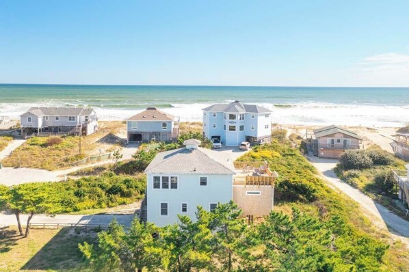 Exterior - Spacious Semi-Oceanfront Home with Ocean Views and a Quick Walk to the Beach! (South Nags Head)