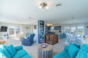 TV, DVD player - Spacious Semi-Oceanfront Home with Ocean Views and a Quick Walk to the Beach! (South Nags Head)