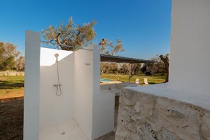 Ferienhaus | Dusche im Bad