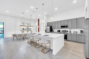 Fridge, microwave, oven, stovetop - EV_6283 - 15 Bed 14.5 Baths Villa with Screened-In Private Pool with Spillover S (Orlando)