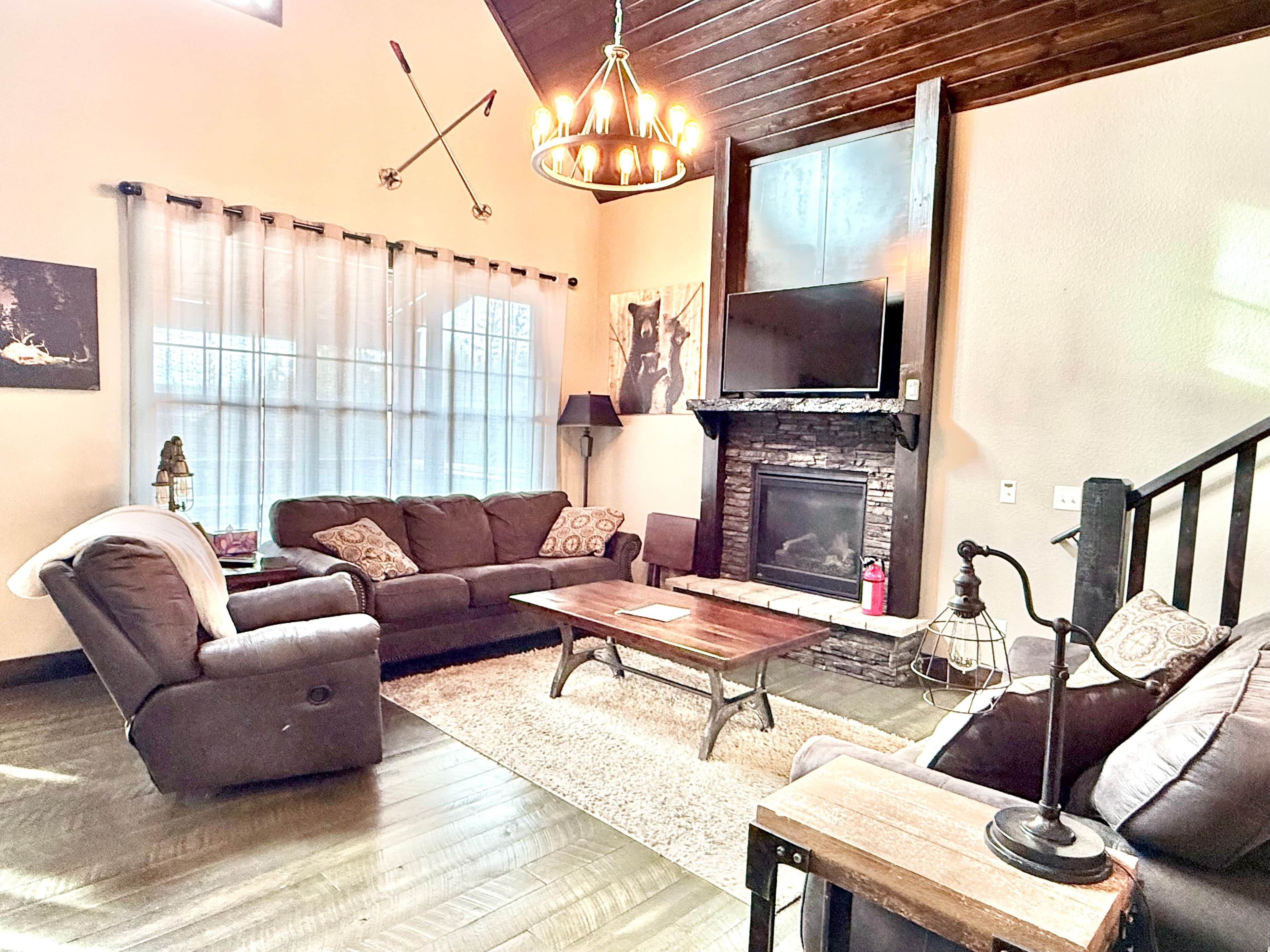 Fireplace, table football