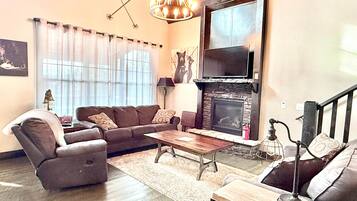 Fireplace, table football