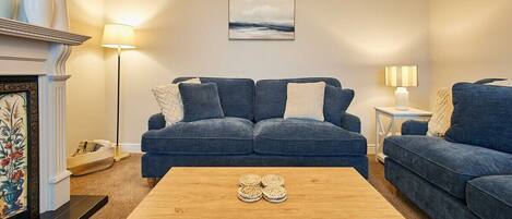 Télévision, cheminée, livres, espaces bureaux